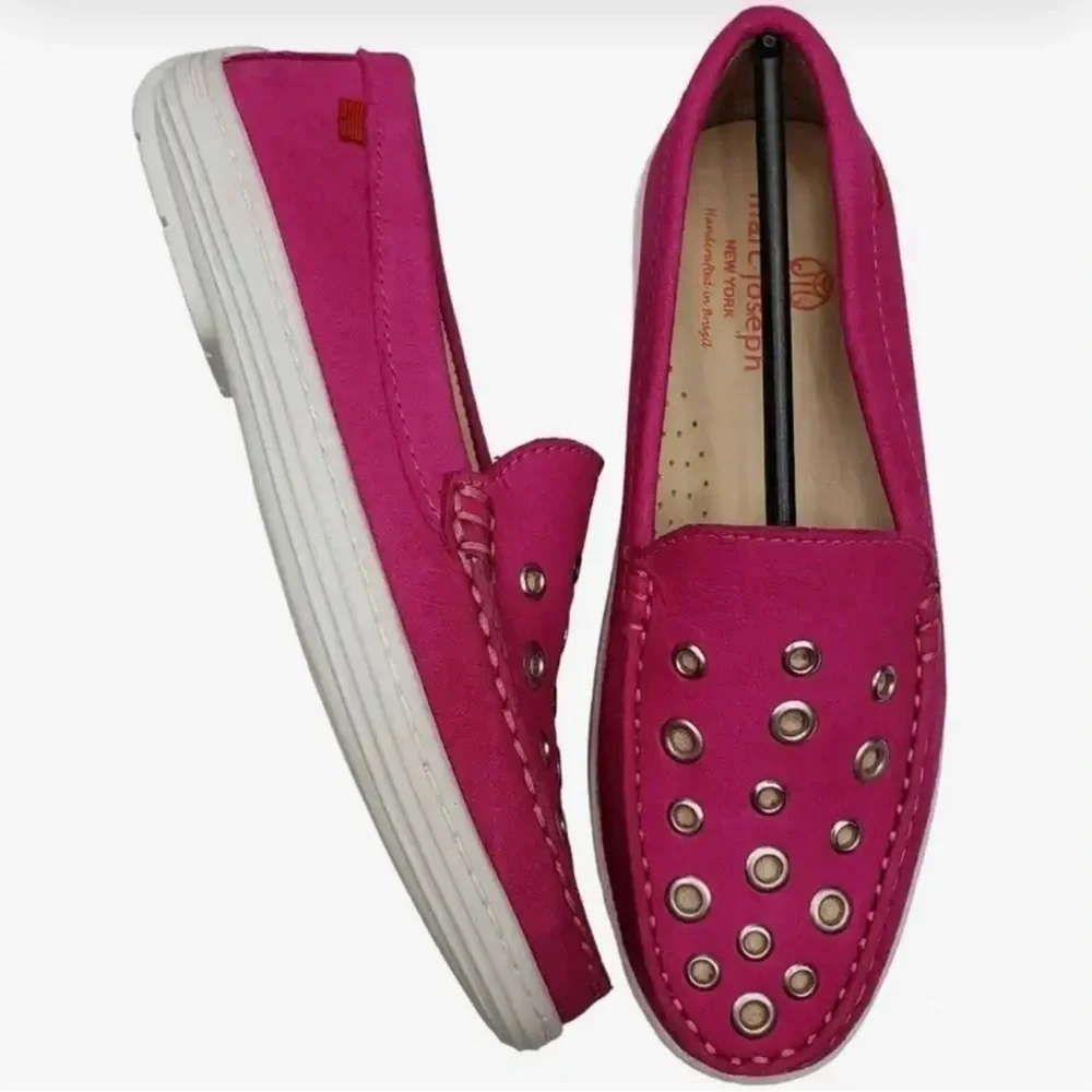Marc Joseph Girls Pink Grommet Casual Loafers 1.5 NEW